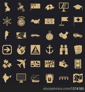 Navigation icons set. Simple style of 36 navigation vector icons for web for any design. Navigation icons set, simple style