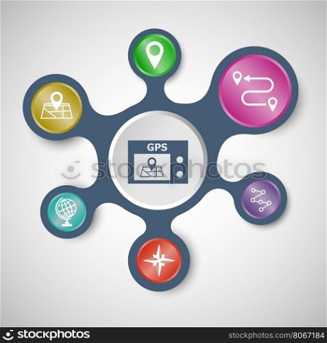 Navigation infographic templates with connected metaballs, stock vector