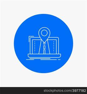 Navigation, Map, System, GPS, Route White Line Icon in Circle background. vector icon illustration