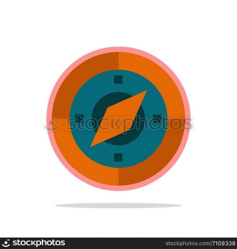Navigation, Navigator, Compass, Location Abstract Circle Background Flat color Icon