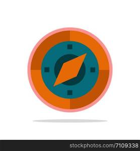 Navigation, Navigator, Compass, Location Abstract Circle Background Flat color Icon