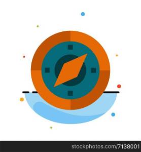 Navigation, Navigator, Compass, Location Abstract Flat Color Icon Template