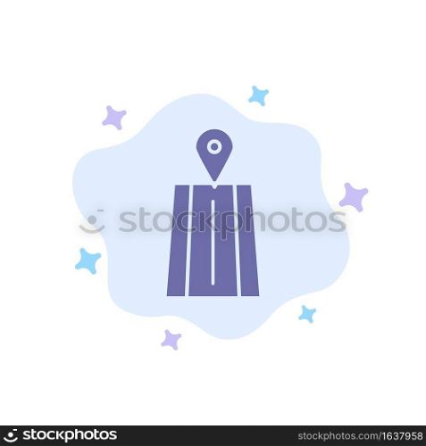 Navigation, Road, Route Blue Icon on Abstract Cloud Background