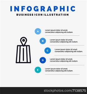 Navigation, Road, Route Line icon with 5 steps presentation infographics Background
