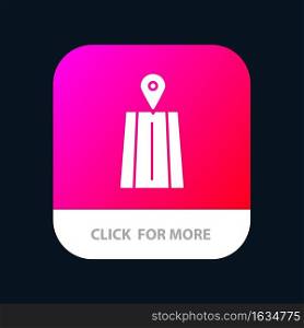 Navigation, Road, Route Mobile App Button. Android and IOS Glyph Version