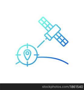Navigation Satellite gradient linear vector icon. Satellite-based radionavigation system. GPS positioning. Thin line color symbol. Modern style pictogram. Vector isolated outline drawing. Navigation Satellite gradient linear vector icon