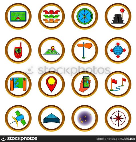 Navigation vector set in cartoon style isolated on white background. Navigation vector set, cartoon style