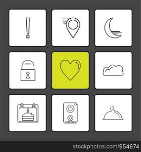 navigations , heart , crecent , unlock , user interface icons , arrows , navigation , wifi , internet , technology , apps , icon, vector, design, flat, collection, style, creative, icons