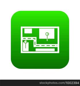 Navigator icon digital green for any design isolated on white vector illustration. Navigator icon digital green