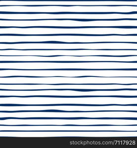Navy blue stripes seamless pattern. Hand drawn striped wallpaper. Simple design for fabric, textile print, wrapping paper. Vector illustration. Navy blue stripes seamless pattern. Hand drawn striped wallpaper.
