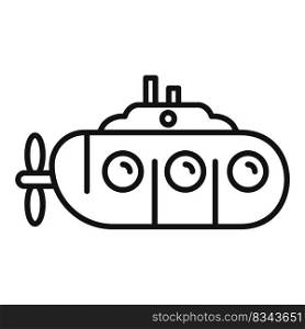 Navy submarine icon outline vector. Underwater ship. Old transport. Navy submarine icon outline vector. Underwater ship