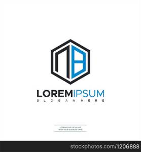 NB Initial letter geometric Polygon logo vector Premium Design