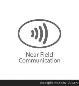 near field communication icon on white background, vector illustration