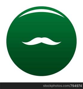 Neat mustache icon. Simple illustration of neat mustache vector icon for any design green. Neat mustache icon vector green