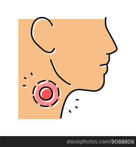 neck pain body ache color icon vector. neck pain body ache sign. isolated symbol illustration. neck pain body ache color icon vector illustration