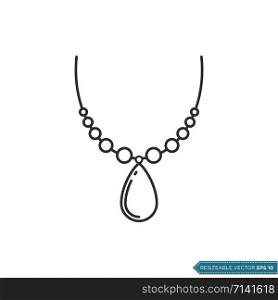 Necklace Accessories Jewelry Icon Vector Template Illustration Design