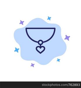 Necklace, Heart, Gift Blue Icon on Abstract Cloud Background