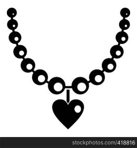Necklace icon. Simple illustration of necklace vector icon for web. Necklace icon, simple style