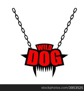 Necklace Wild dog emblem for gangs of hooligans. Decoration on chain&#xA;