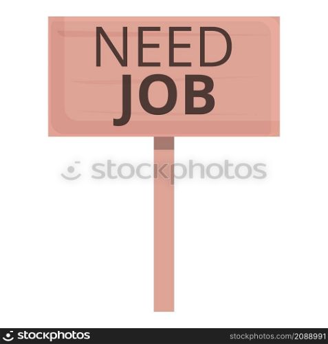 Need job banner icon cartoon vector. Seeking employment. Career candidate. Need job banner icon cartoon vector. Seeking employment