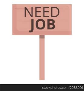 Need job banner icon cartoon vector. Seeking employment. Career candidate. Need job banner icon cartoon vector. Seeking employment