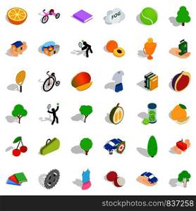 Needed icons set. Isometric style of 36 needed vector icons for web isolated on white background. Needed icons set, isometric style