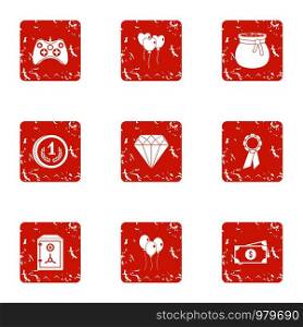 Needful icons set. Grunge set of 9 needful vector icons for web isolated on white background. Needful icons set, grunge style