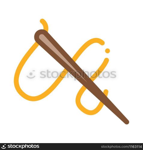 Needle And Thread Icon Vector. Outline Needle And Thread Sign. Isolated Contour Symbol Illustration. Needle And Thread Icon Vector Outline Illustration