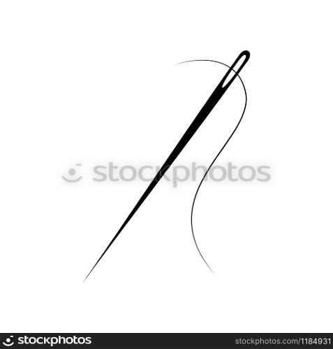 Needle for sewing vector icon isolated on white background. Needle for sewing vector icon isolated on white