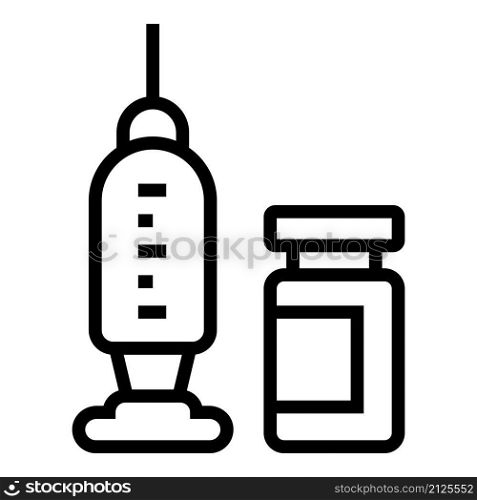 Needle syringe ampule icon outline vector. Vial vaccine. Bottle injection. Needle syringe ampule icon outline vector. Vial vaccine