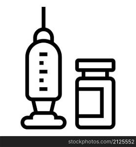 Needle syringe ampule icon outline vector. Vial vaccine. Bottle injection. Needle syringe ampule icon outline vector. Vial vaccine