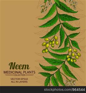 neem vector pattern on color background. neem vector background
