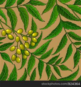 neem vector pattern on color background. neem vector pattern