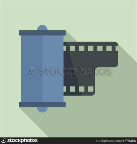 Negative film camera icon. Flat illustration of negative film camera vector icon for web design. Negative film camera icon, flat style