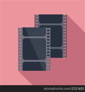 Negative film icon flat vector. Strip frame. Cinema film. Negative film icon flat vector. Strip frame