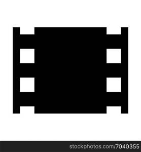 Negative filmstrip spooled roll, icon on isolated background