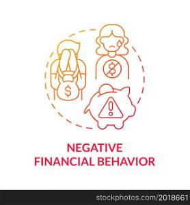 Negative financial control concept icon. Economic manipulations. Misappropriate partners money. Financial dependence abstract idea thin line illustration. Vector isolated outline color drawing. Negative financial control concept icon