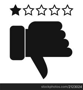 Negative product review icon simple vector. Online evaluation. Customer star. Negative product review icon simple vector. Online evaluation