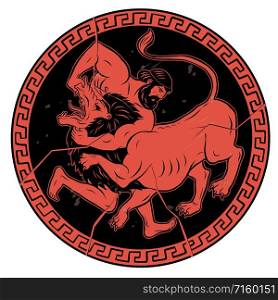 Nemean lion. 12 Labours of Hercules Heracles. Myths Of Ancient Greece illustration. Nemean lion. 12 Labours of Hercules Heracles