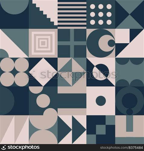 Neo Modernism artwork pattern made with abstract vector geometric shapes and forms. Vector illustration