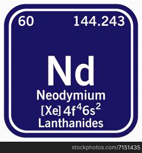 Neodymium Periodic Table of the Elements Vector illustration eps 10.. Neodymium Periodic Table of the Elements Vector illustration eps 10