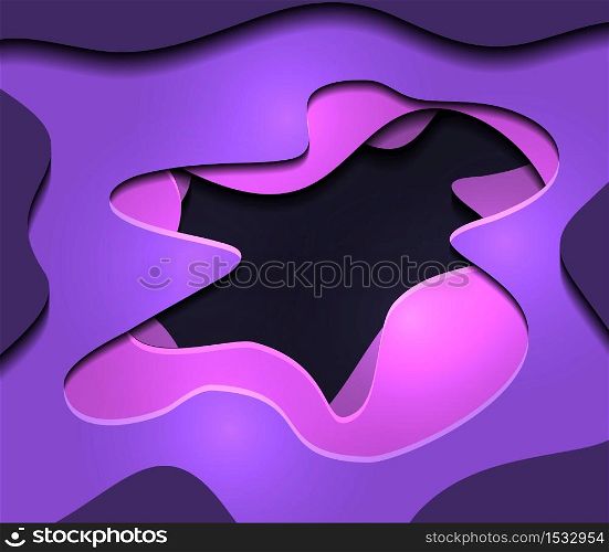 Neon abstract illustration with 3d element cut out of paper. Vector element for your design. Neon abstract illustration with 3d element cut out of paper.