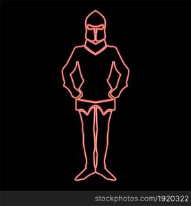 Neon armour red color vector illustration flat style light image. Neon armour red color vector illustration flat style image