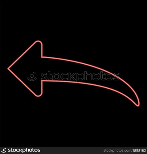 Neon arrow return or reply red color vector illustration flat style light image. Neon arrow return or reply red color vector illustration flat style image