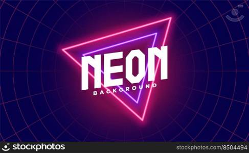 neon background with red and purple triangle shape