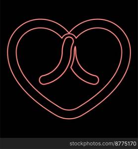 Neon bow tied heart icon black color vector illustration flat style simple image red color vector illustration image flat style light. Neon bow tied heart icon black color vector illustration flat style image red color vector illustration image flat style