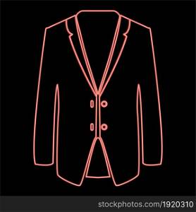 Neon business suit red color vector illustration flat style light image. Neon business suit red color vector illustration flat style image