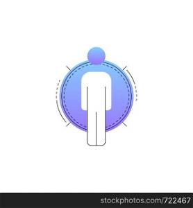 Neon businessman vector line icon isolated on white background. Businessman line icon for infographic, website or app.. Neon businessman vector line icon.