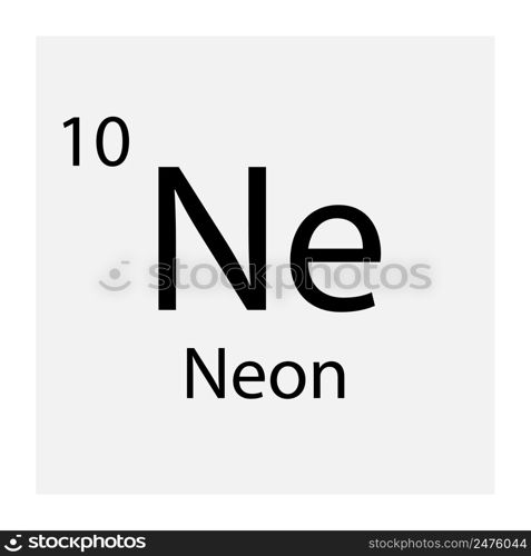 Neon chemical in flat style. Chemical element. Periodic table. Vector illustration. stock image. EPS 10.. Neon chemical in flat style. Chemical element. Periodic table. Vector illustration. stock image.