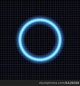 Neon circle on a dark background. . Neon circle on a dark background. Vector illustration .